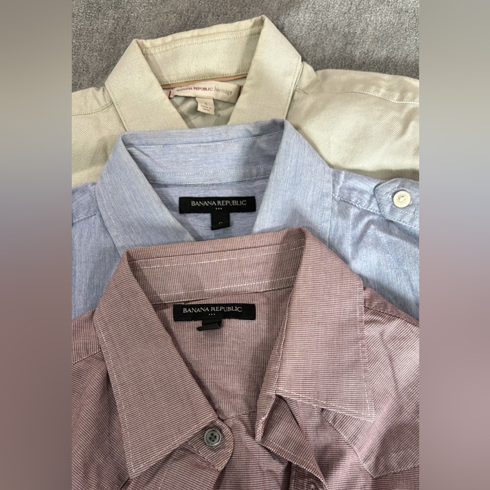 ❌SOLD❌Bundle of 8 Men’s Button Down Shirts Banana Republic Jcrew